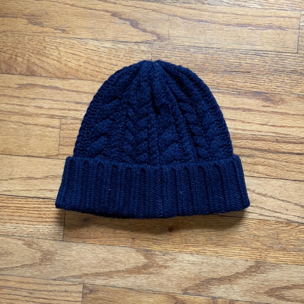 Navy blue wool hat
